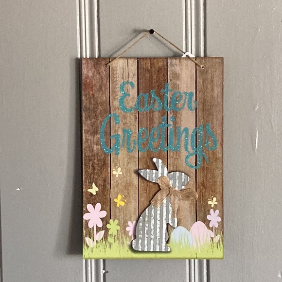 2/$20 NWT Beautiful Glittered Easter Blessings Die Cast Metal 🐇 Decoration Sign - Picture 13 of 17